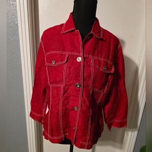 StitchesAustralia Red And White Stitch Jacket Size 12
